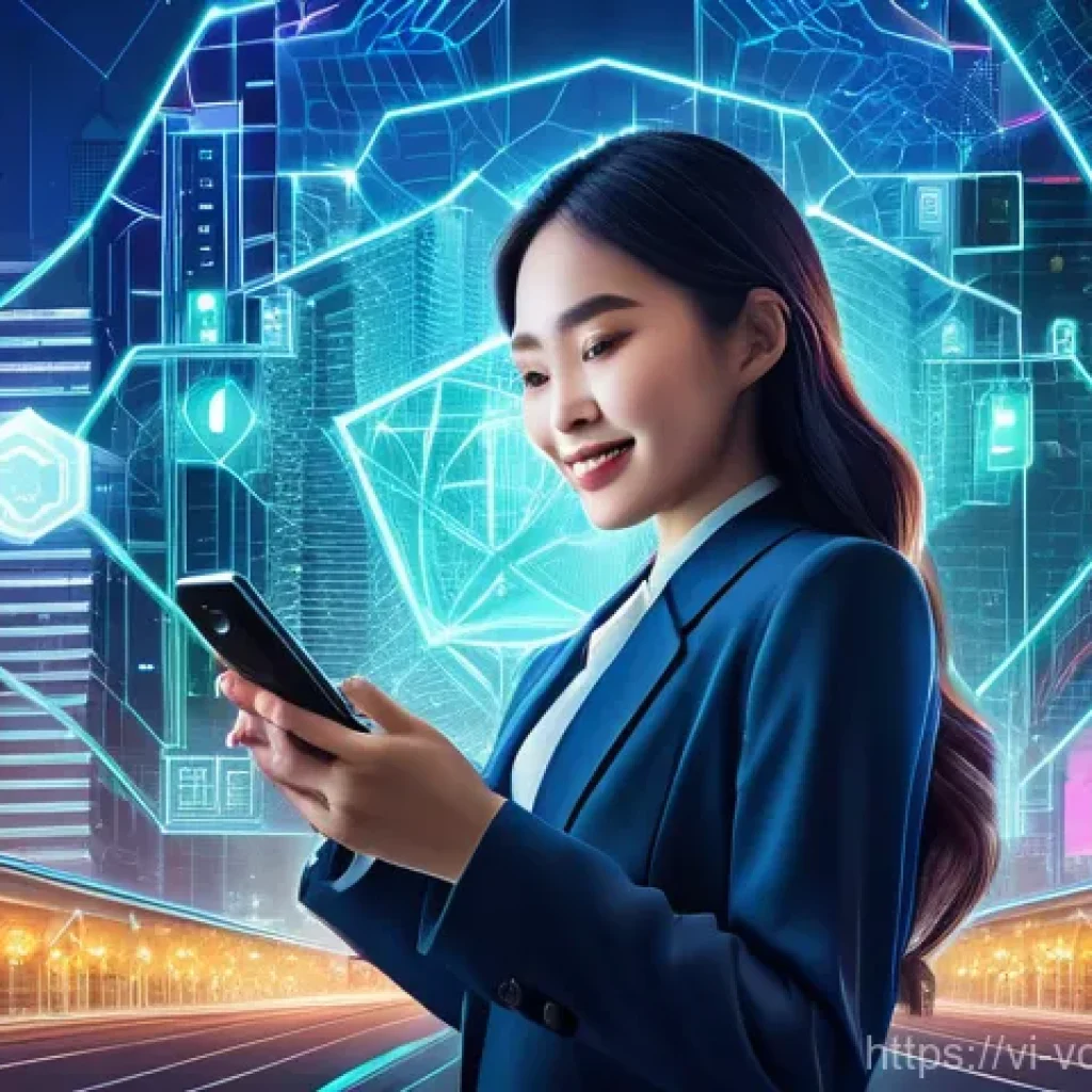 가상화폐 시장의 기술적 발전 - **Prompt:** A dynamic, futuristic scene depicting the seamless integration of AI and Blockchain for ...