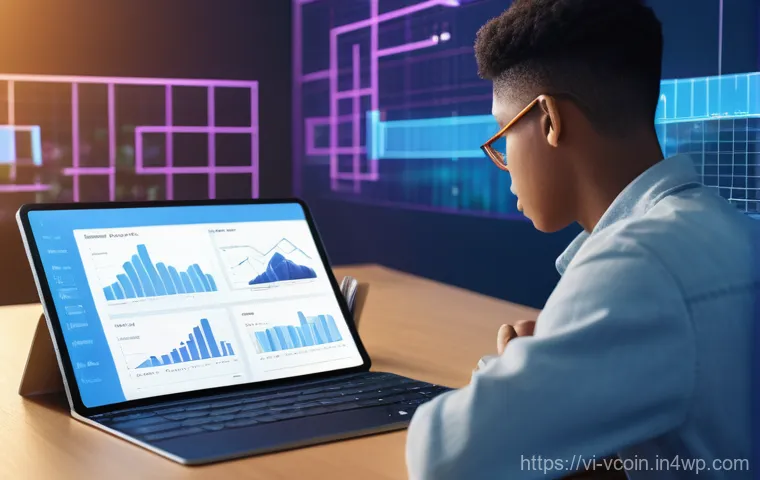 가상화폐로 부자 되는 법 - **"Understanding Crypto Fundamentals: A Learning Journey"**
    A vibrant, high-angle digital painti...