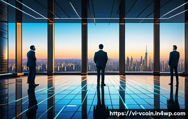 가상화폐의 시장 구조 변화 - **Prompt 1: The Confluence of Traditional Finance and Crypto**
"A majestic, wide shot depicting ...