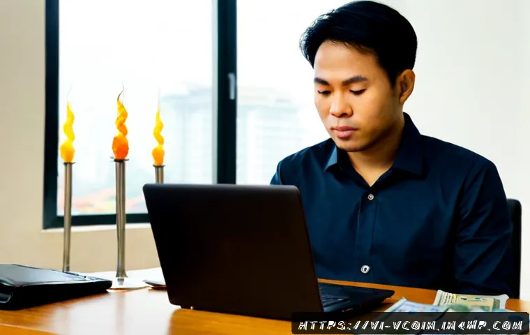 가상화폐의 가격 변동성 예측 - Photorealistic Vietnamese financial analyst at a clean modern desk in Ho Chi Minh City, studying a m...